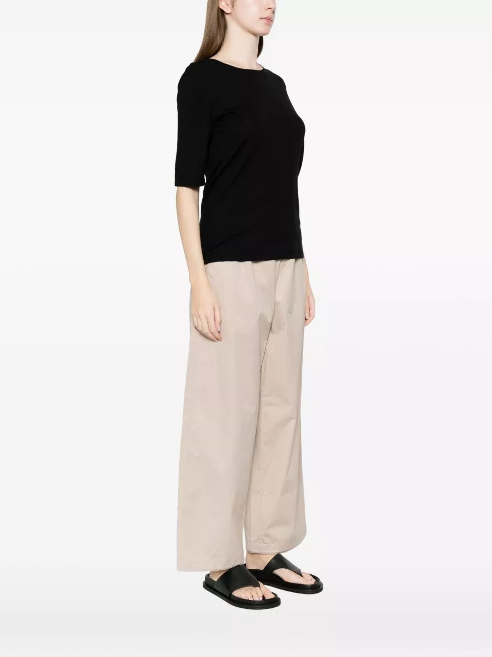 Soft goat Maglione girocollo in cashmere, view 2