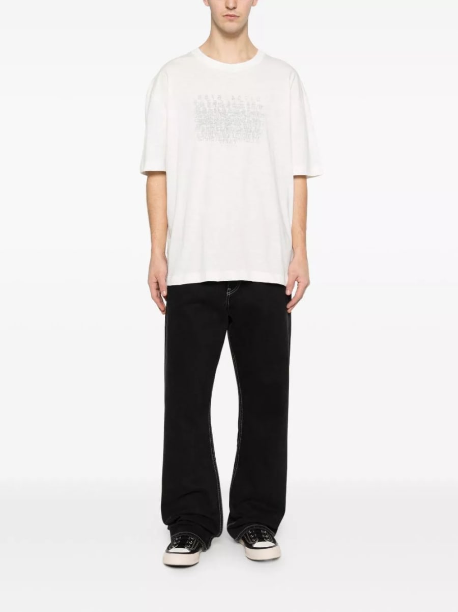 Maison Margiela T-shirt in cotone con logo, view 3