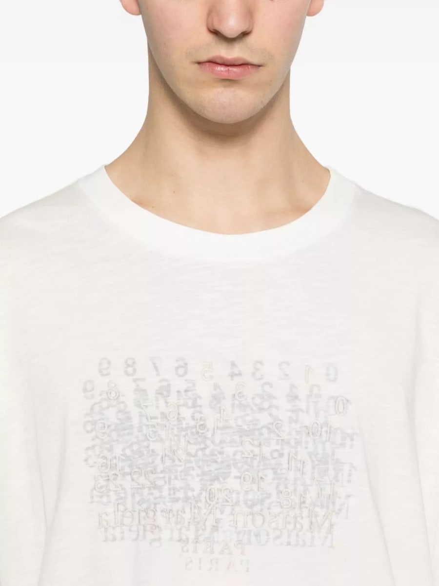 Maison Margiela T-shirt in cotone con logo, view 4