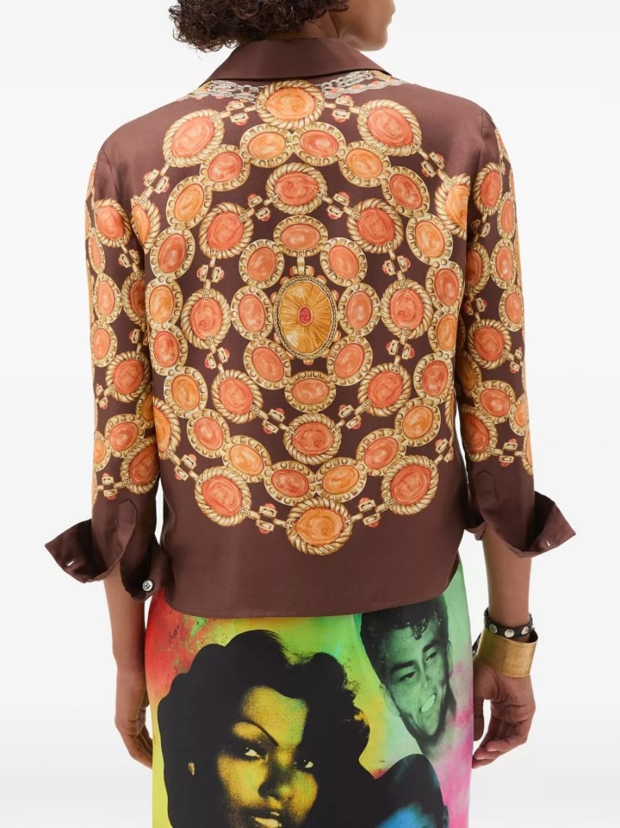 Versace Camicia in seta stampata, view 2