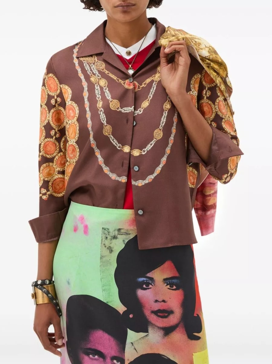Versace Camicia in seta stampata, view 3