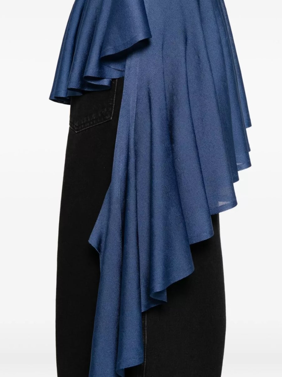 Alaïa Top in denim asimmetrico, view 3