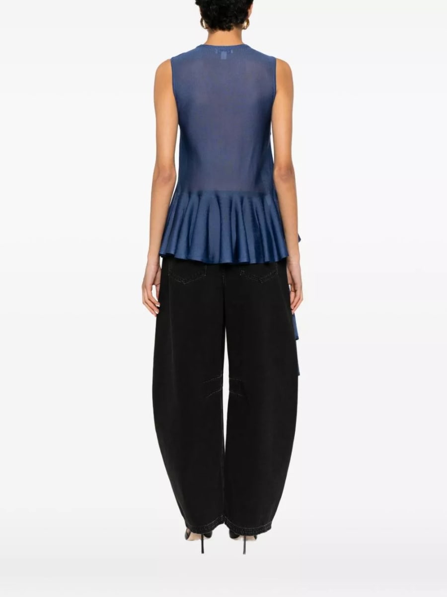 Alaïa Top in denim asimmetrico, view 4