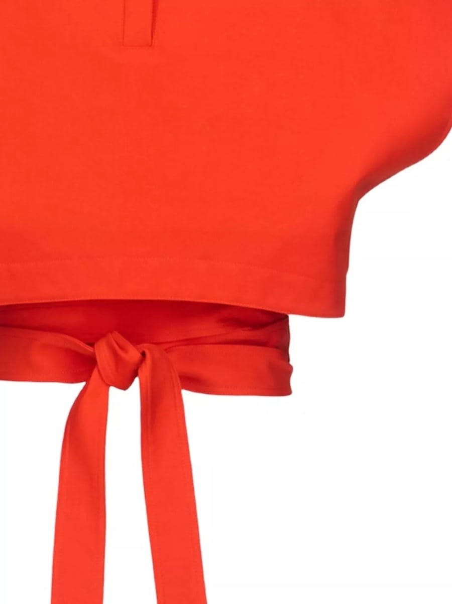 Alaïa Top in cotone con cintura, view 2