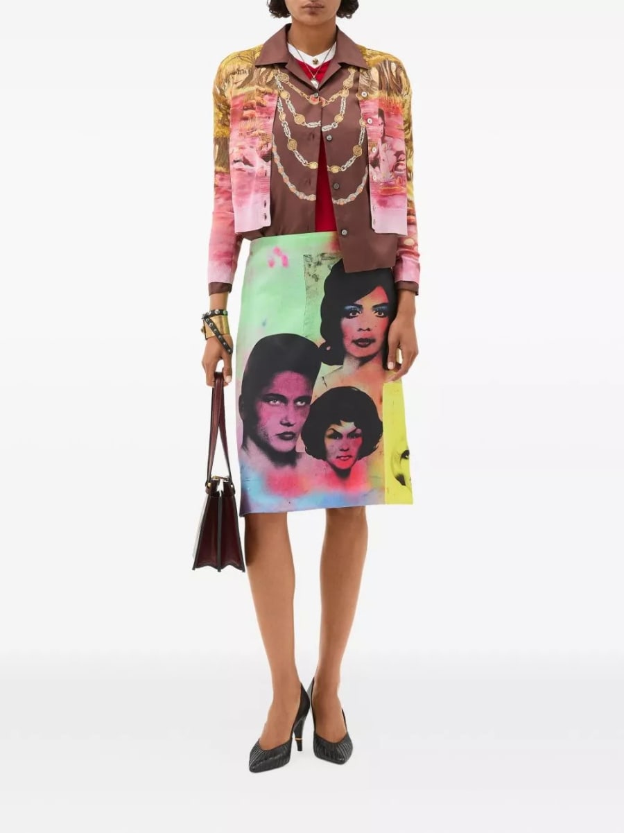 Versace Cardigan in seta stampata, view 5