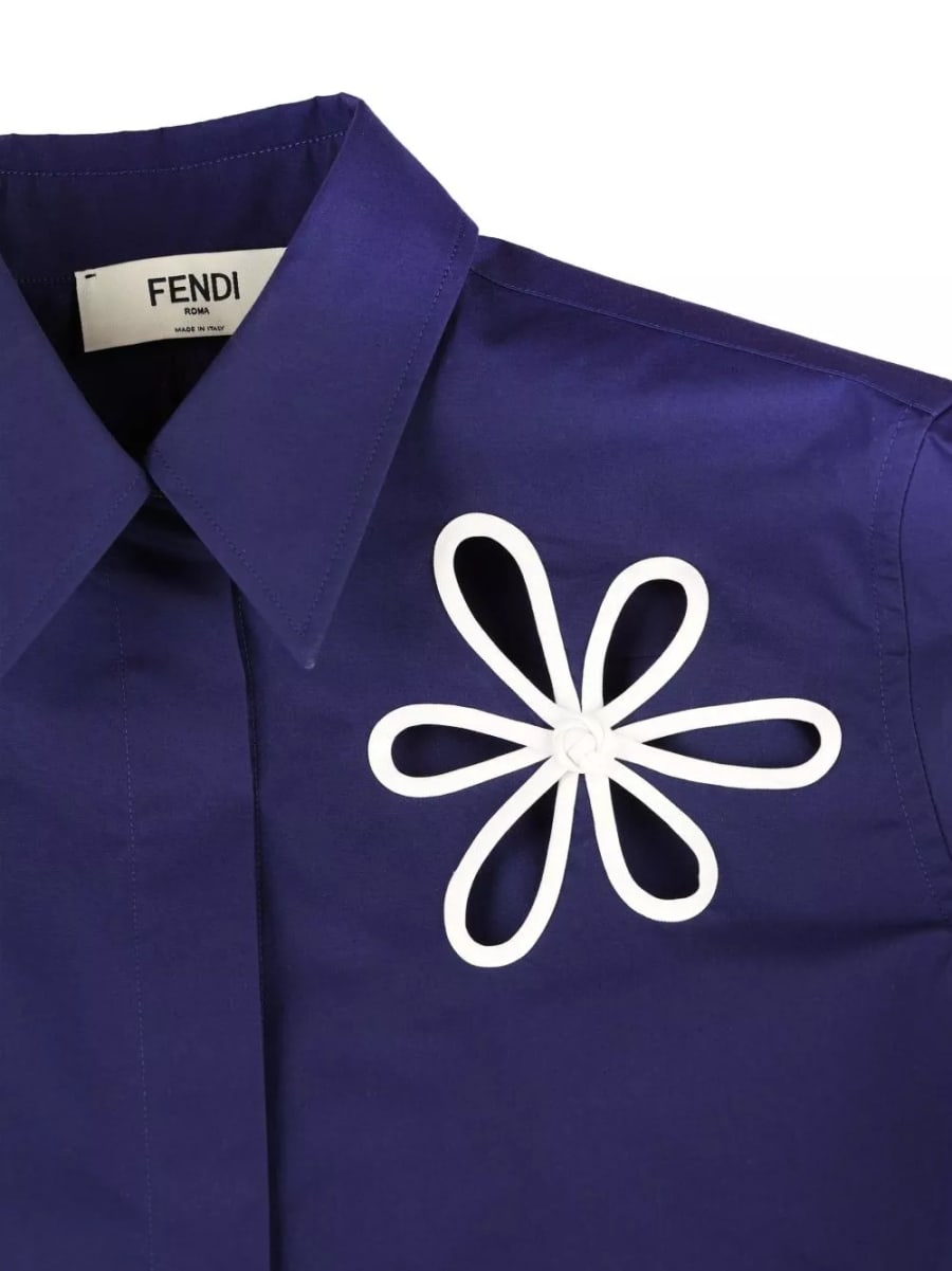 Fendi Camicia in cotone ricamata, view 2