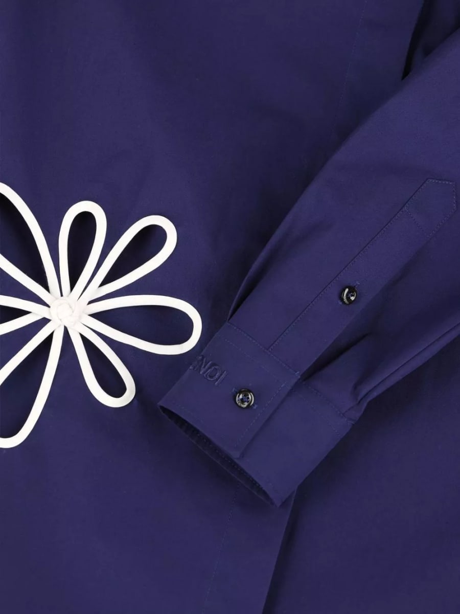 Fendi Camicia in cotone ricamata, view 3