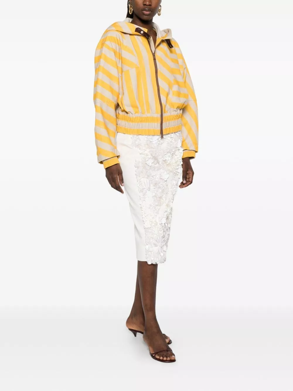 Fendi Giacca blouson a righe, view 2