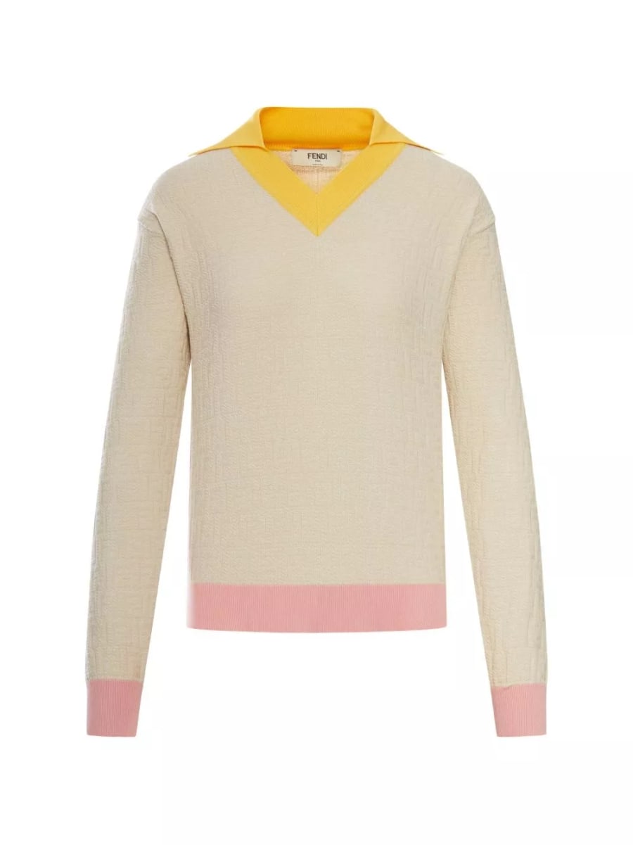 Fendi Maglione in misto cotone e seta