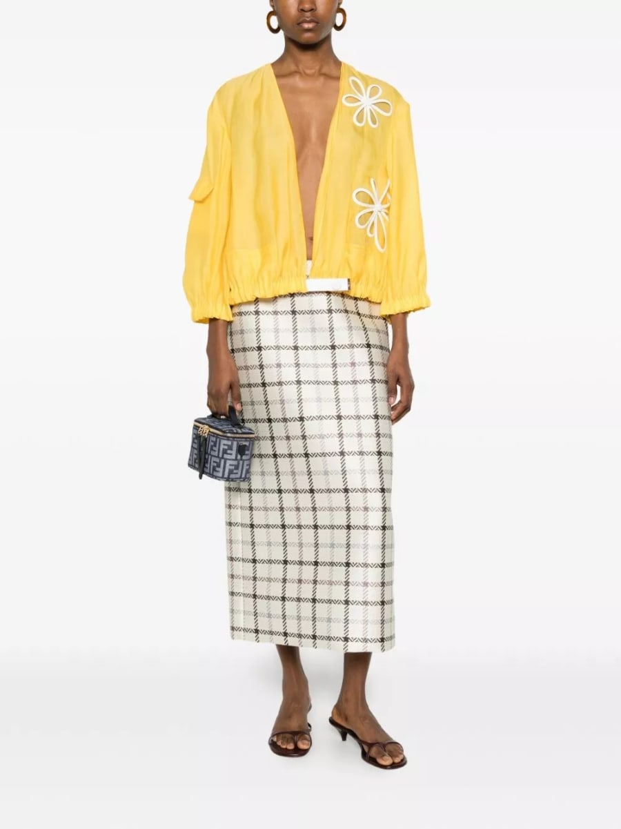Fendi Giacca blouson ricamata, view 4