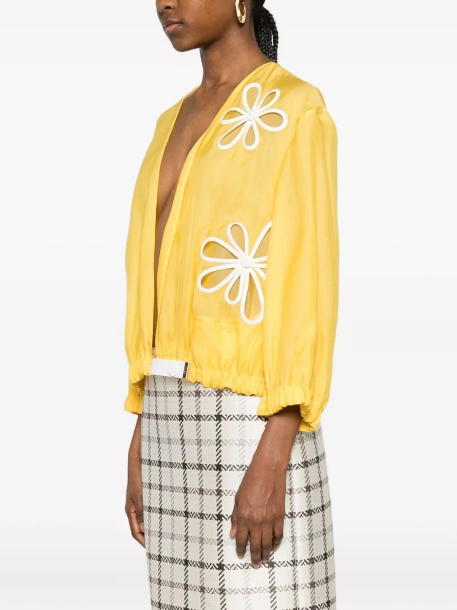Fendi Giacca blouson ricamata, view 5