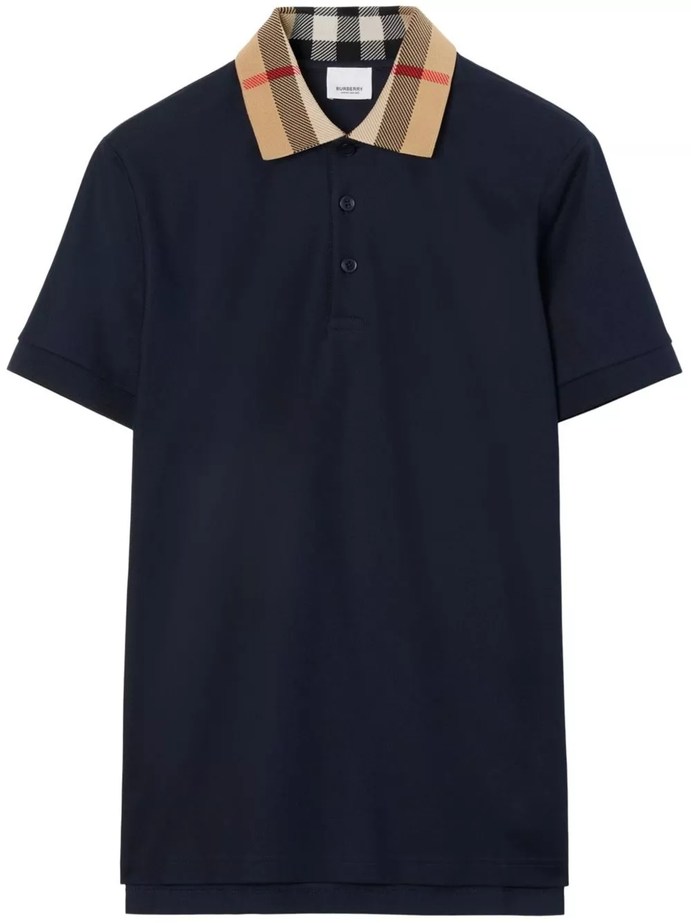 Burberry Polo in cotone con colletto Check