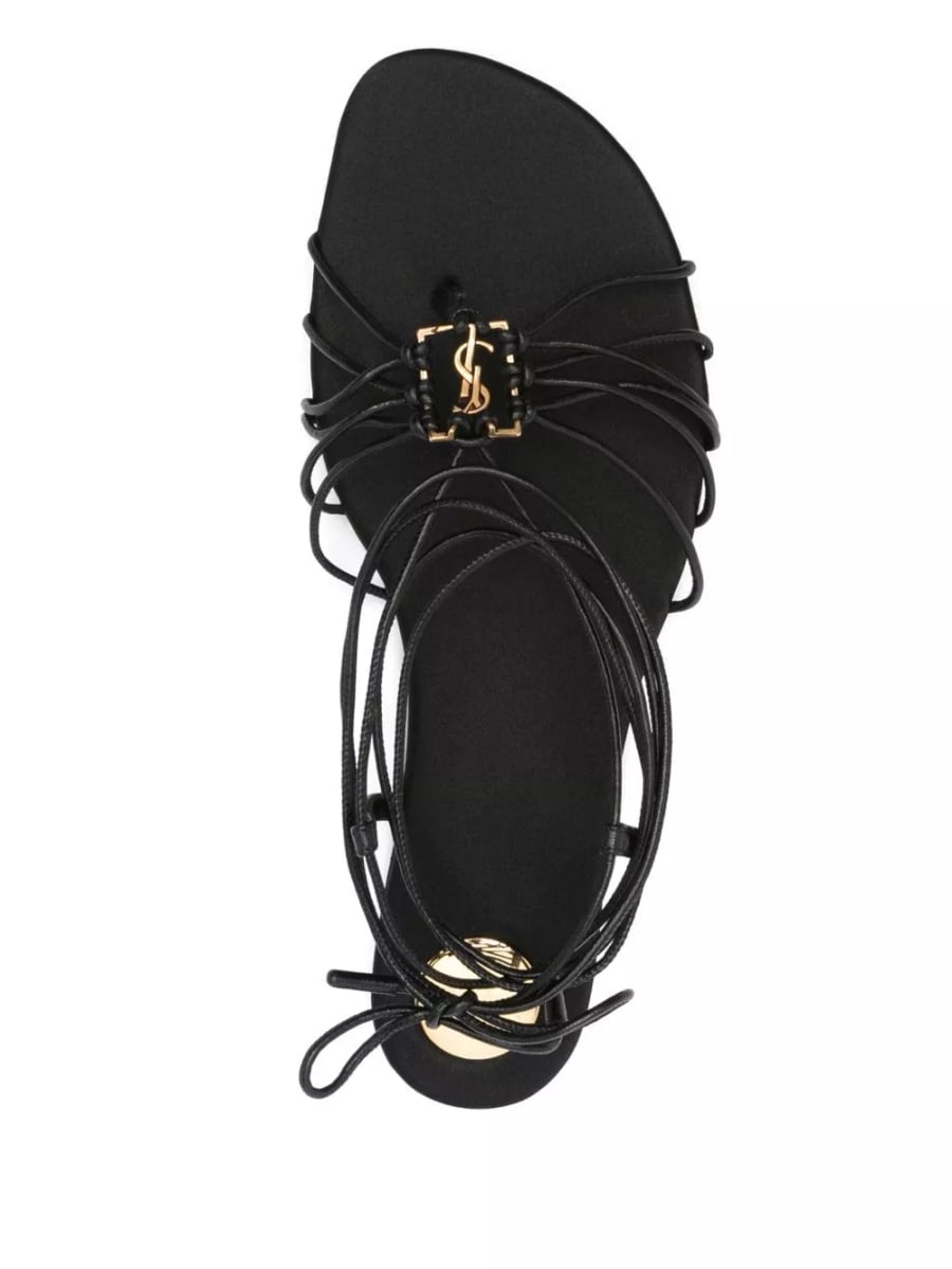 Saint Laurent Sandali in satin Babylone, view 3