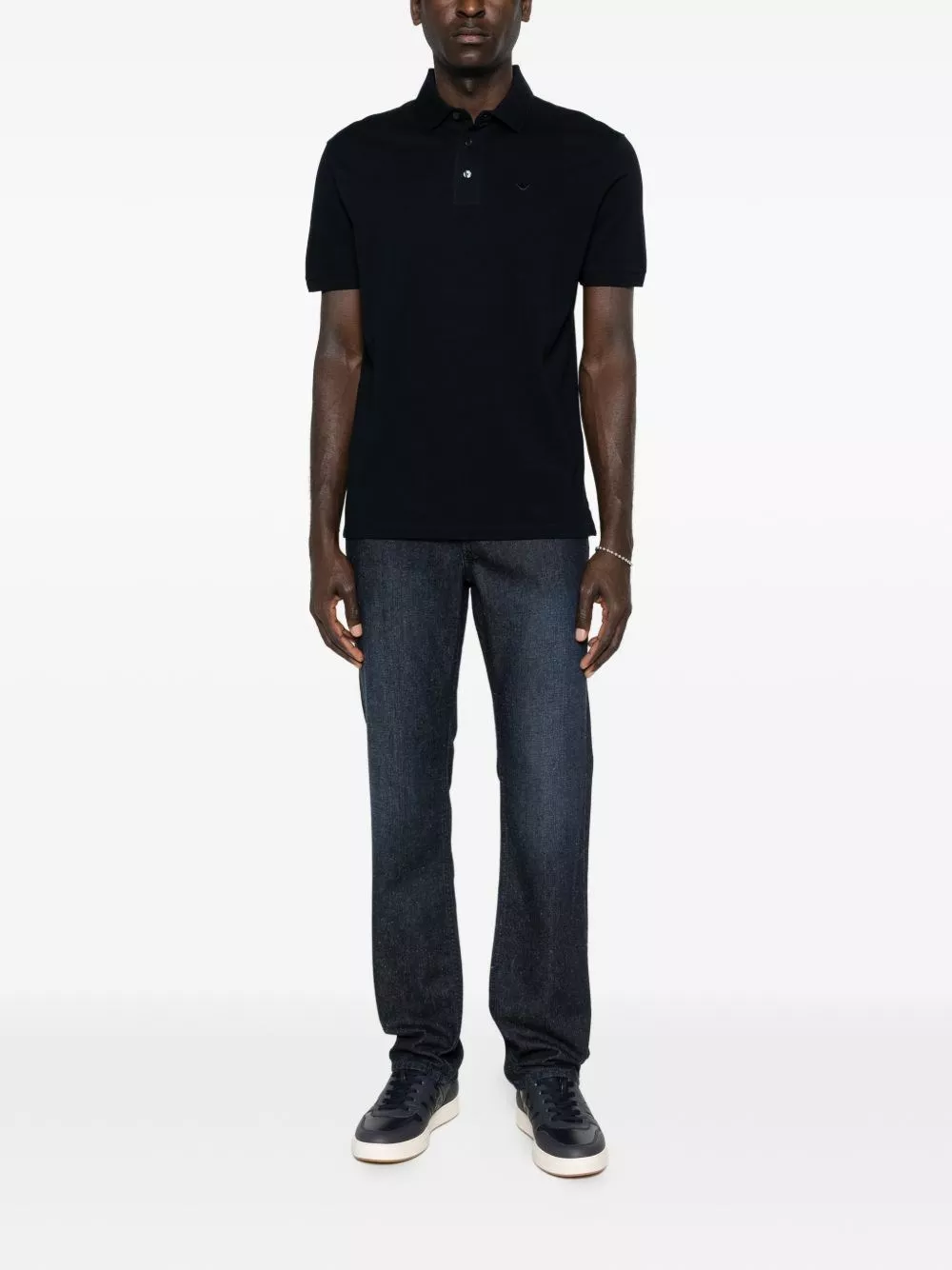 Emporio Armani la polo in cotone con logo, view 2