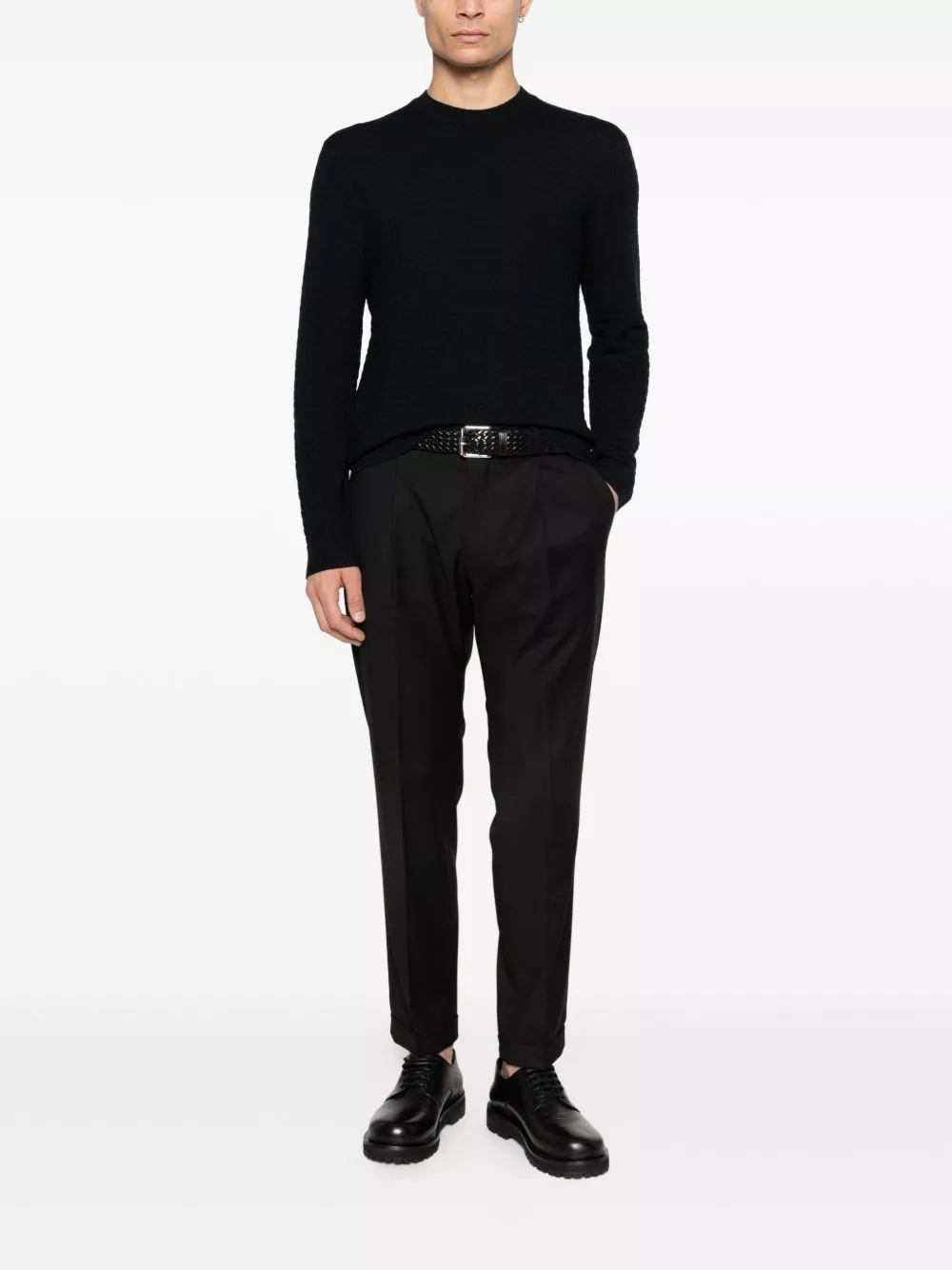 Emporio Armani Maglione in lana a collo rotondo, view 2