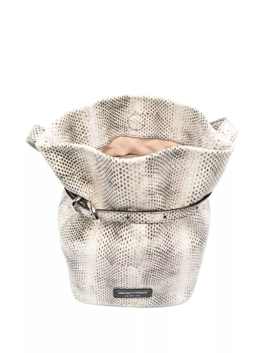 Emporio Armani Borsa a secchiello in pelle, view 4