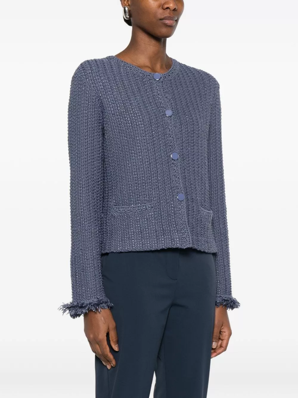 Emporio Armani Giacca blazer in misto cotone, view 2