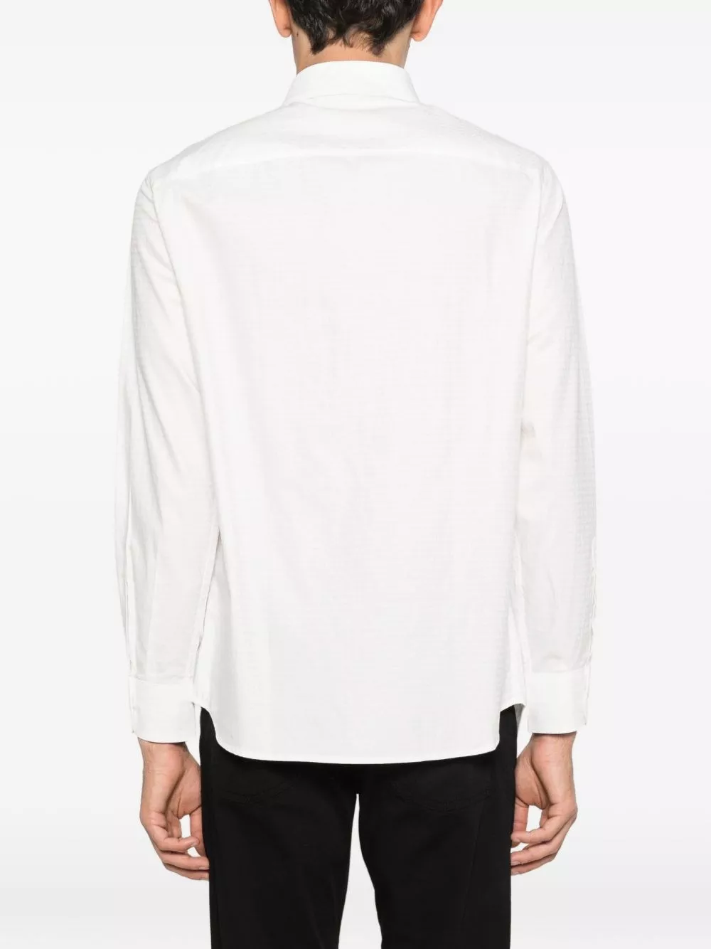 Emporio Armani Camicia in cotone con logo, view 2