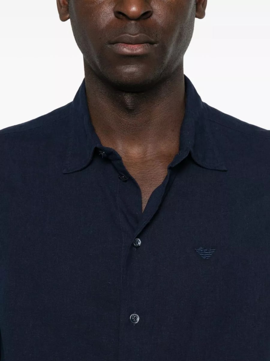 Emporio Armani Camicia in misto lino, view 5