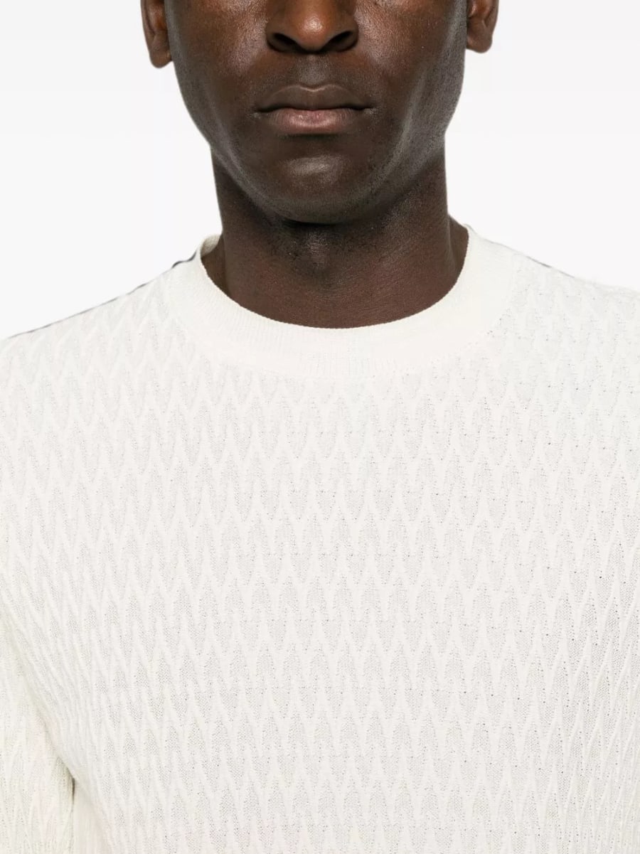 Emporio Armani Maglione in cotone a girocollo, view 3