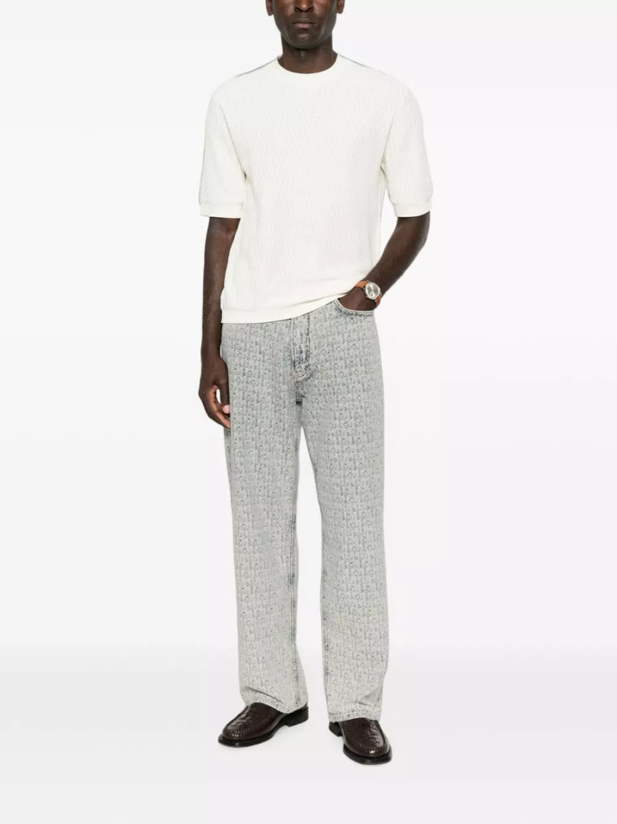Emporio Armani Maglione in cotone a girocollo, view 4