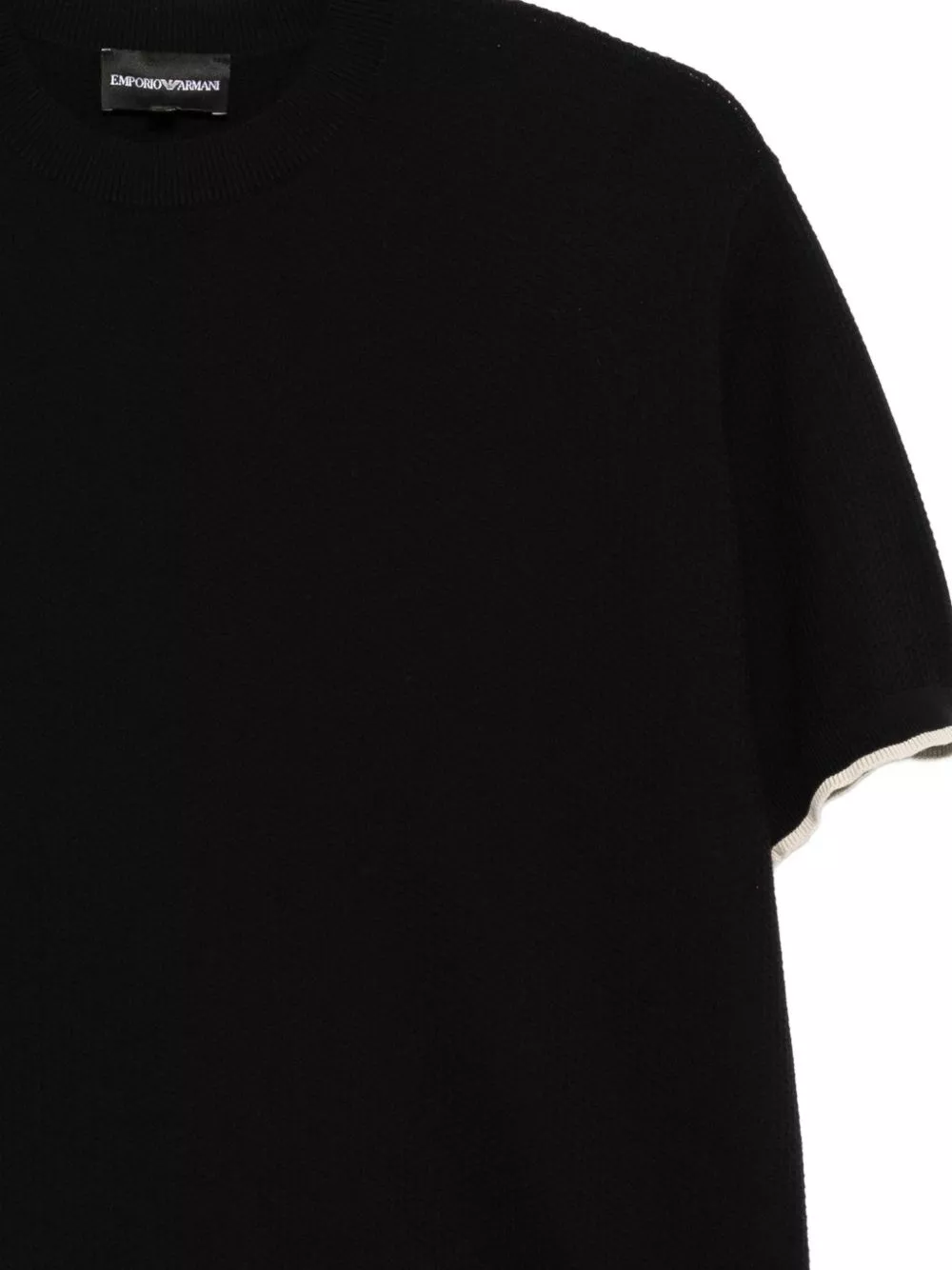 Emporio Armani T-shirt in cotone lavorato a maglia, view 2