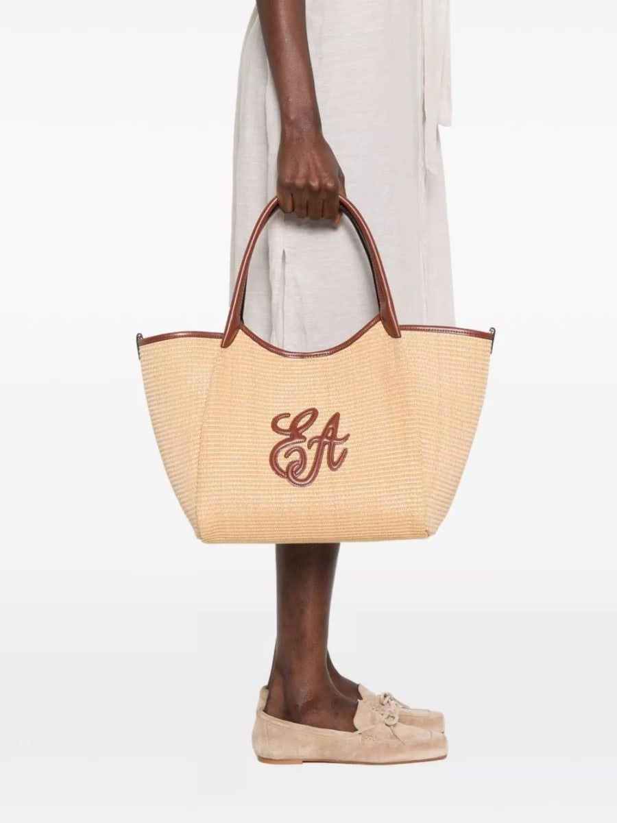 Emporio Armani Tote Bag in paglia media, view 5