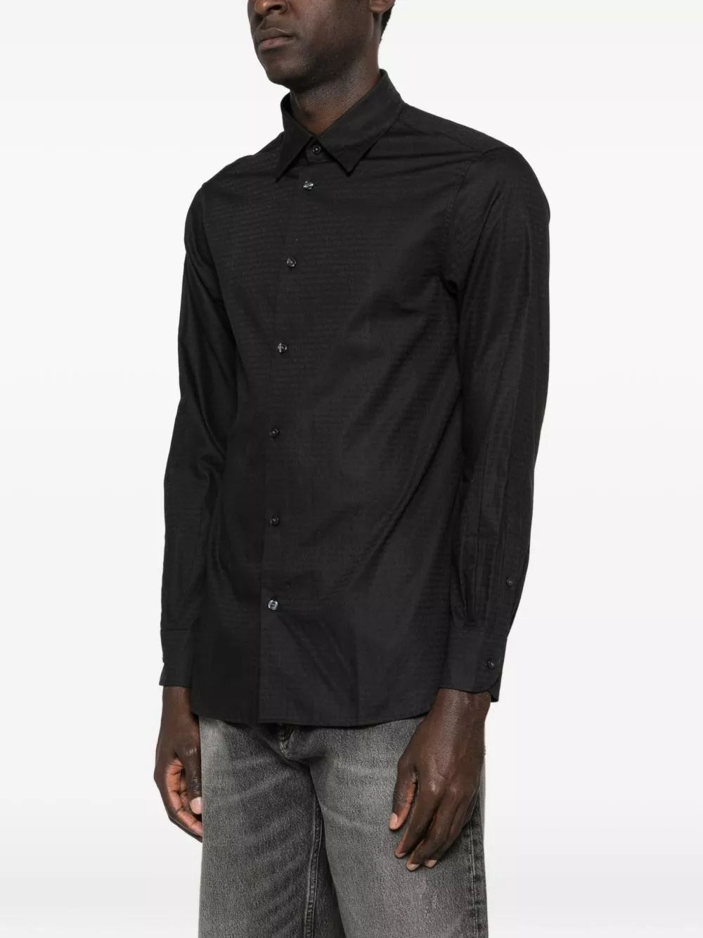 Emporio Armani Camicia in cotone con logo, view 2