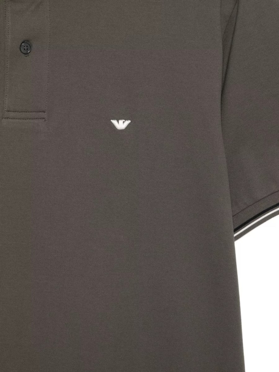 Emporio Armani la polo in cotone con logo, view 3