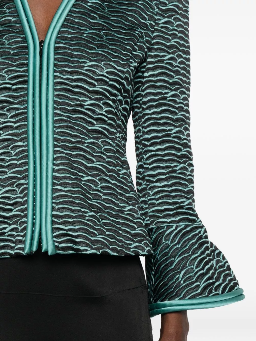 Emporio Armani Giacca con maniche arricciate testurizzate, view 2