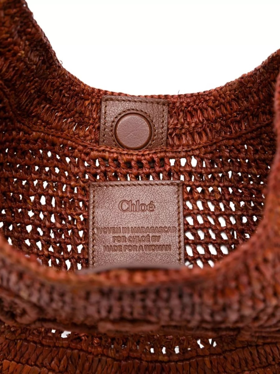Chloé Borsa hobo in rafia Summer Banana, view 2