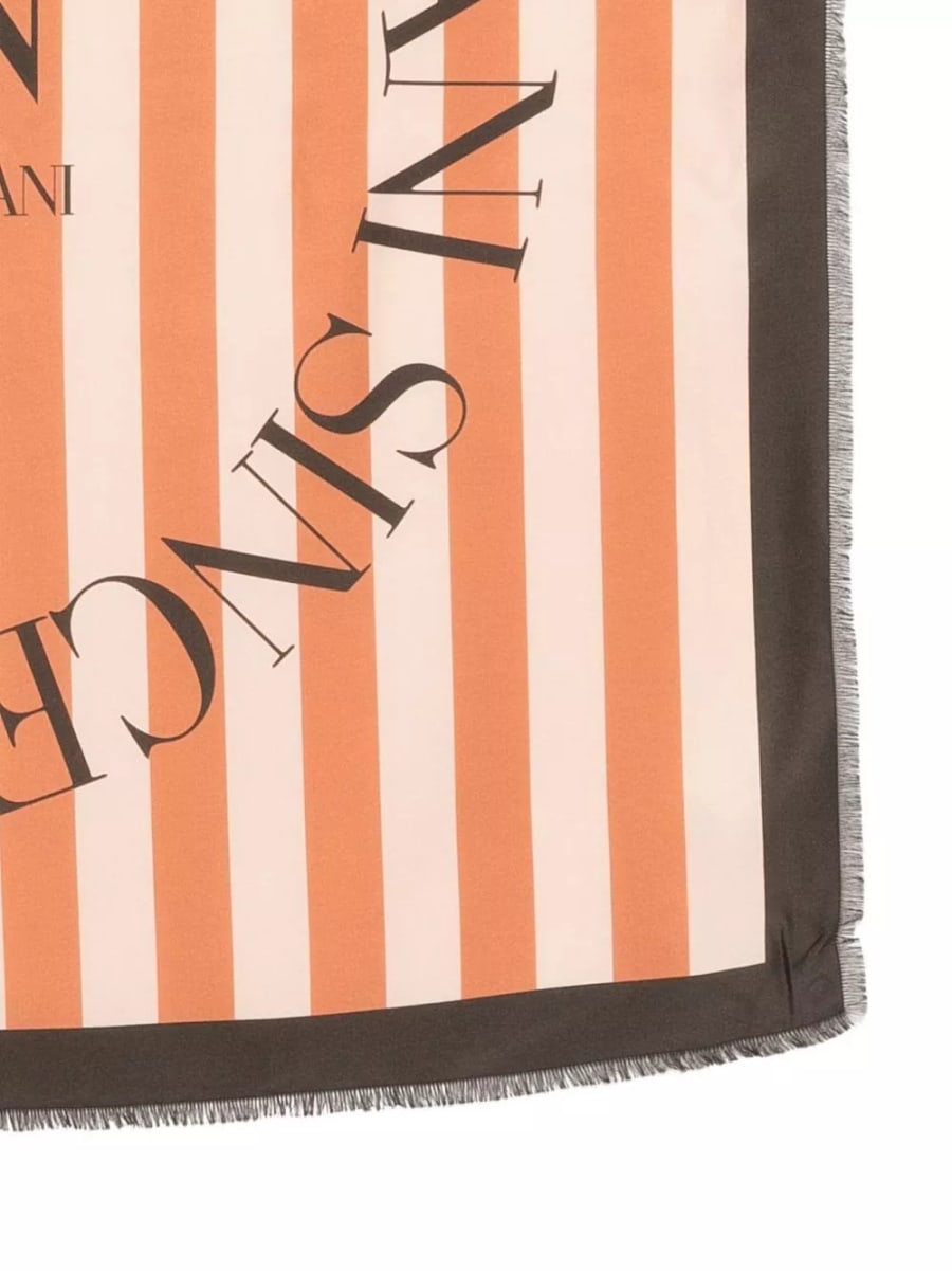 Emporio Armani Foulard in seta a righe, view 2