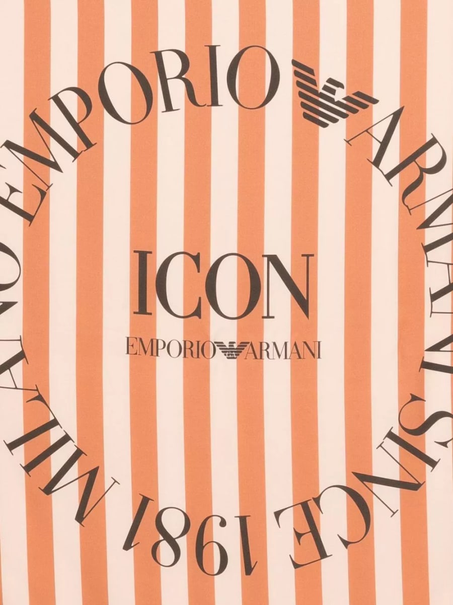 Emporio Armani Foulard in seta a righe, view 3