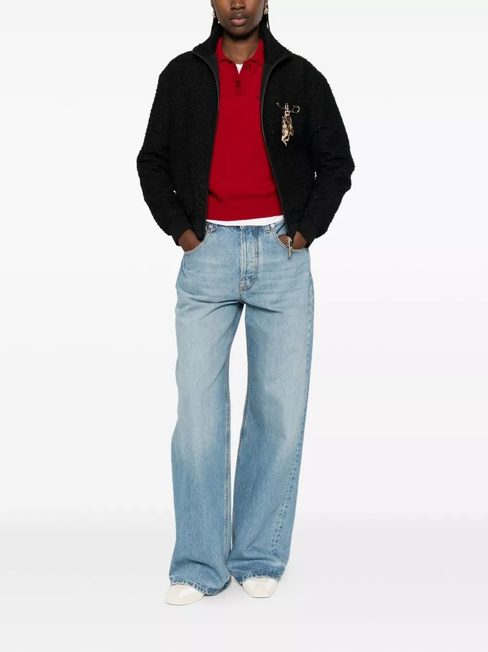 Emporio Armani Giacca blouson in tweed, view 2