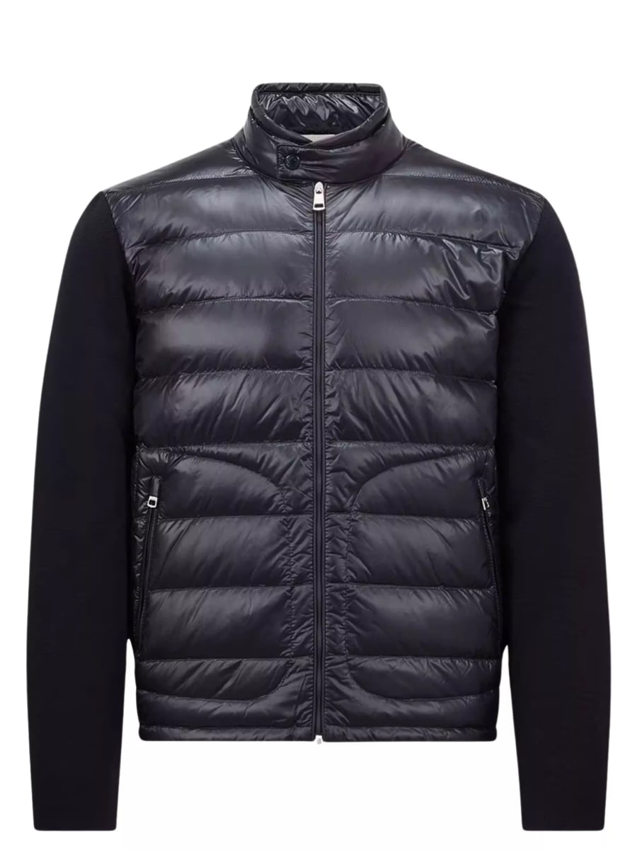 Moncler Cardigan in lana imbottita con zip