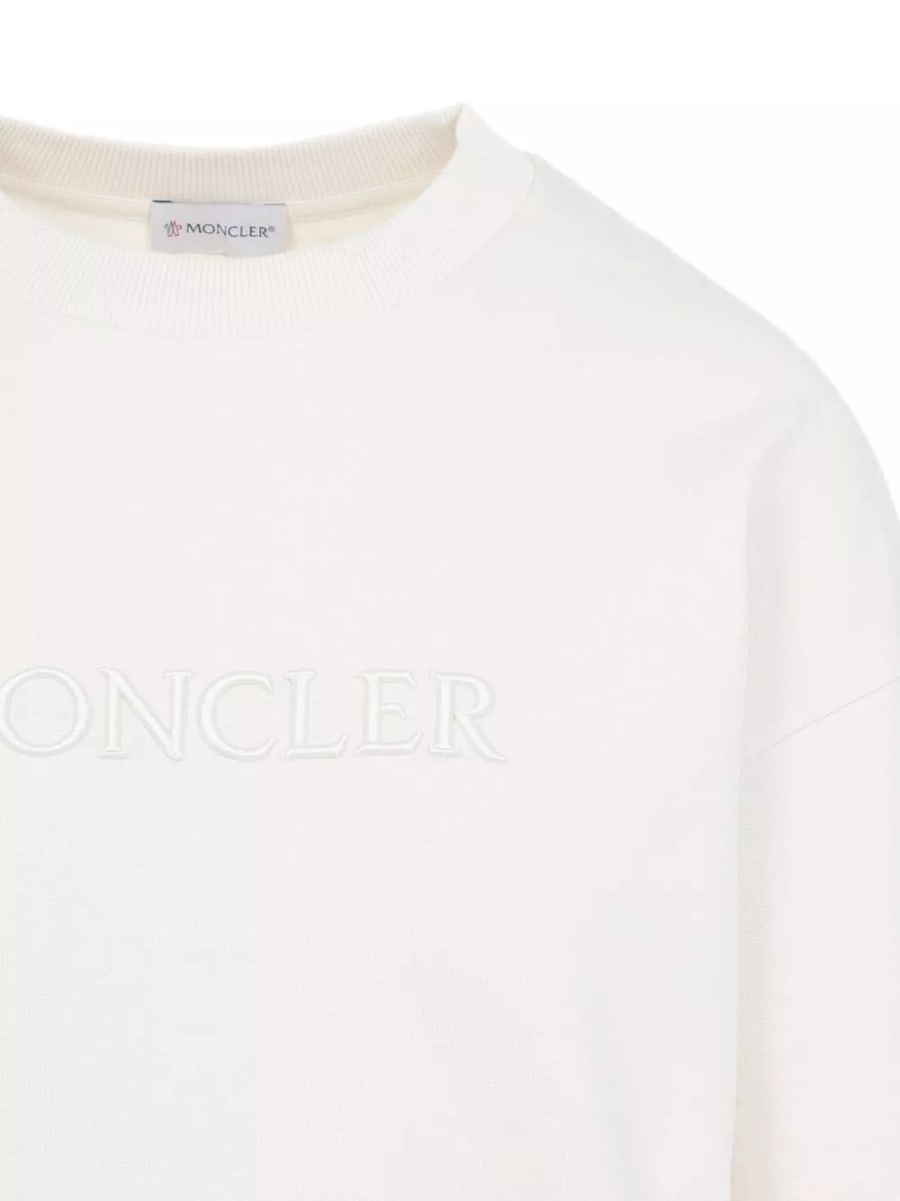 Moncler Felpa in cotone con logo, view 3
