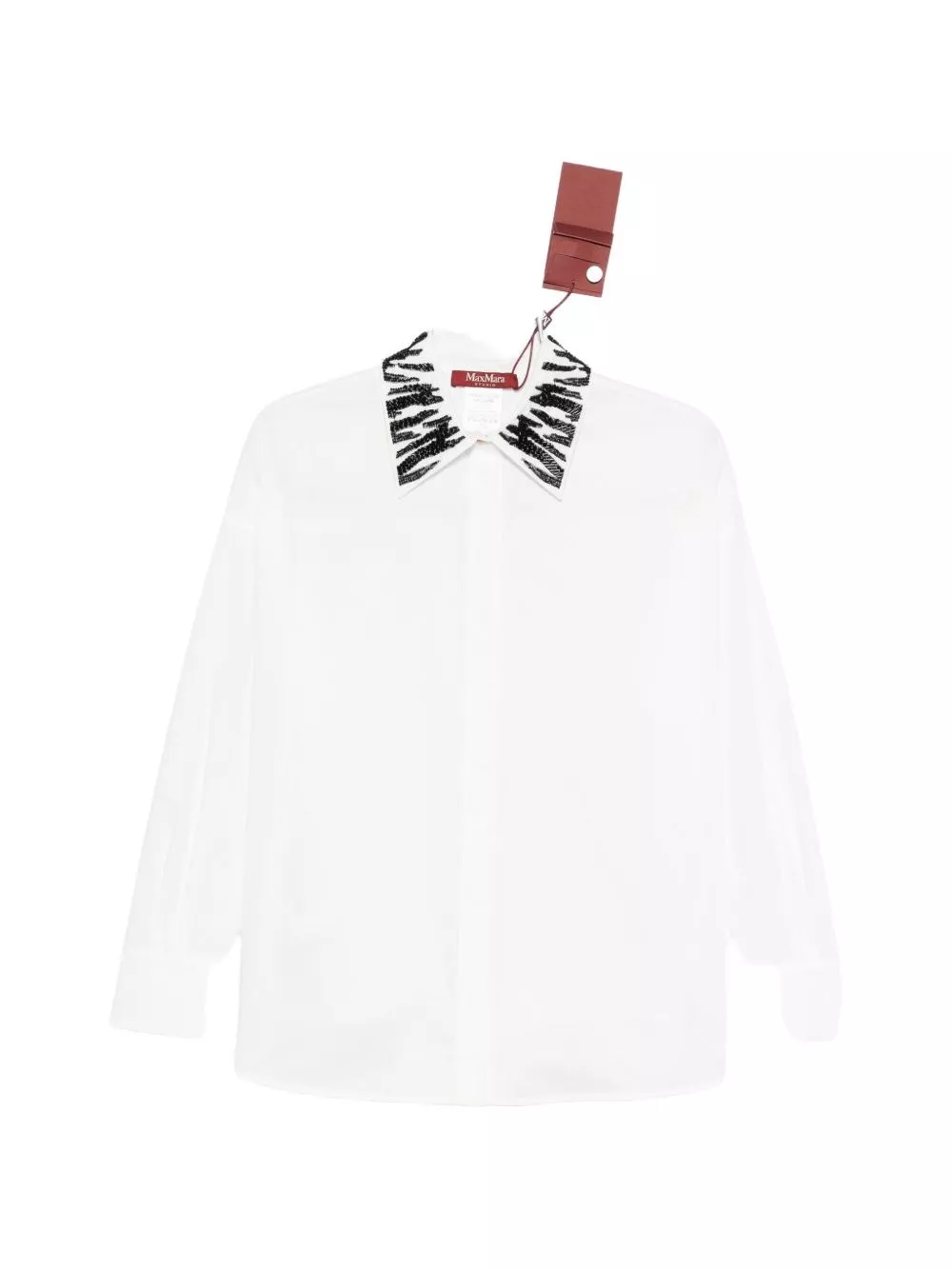 Max Mara Camicia in cotone con colletto stampato