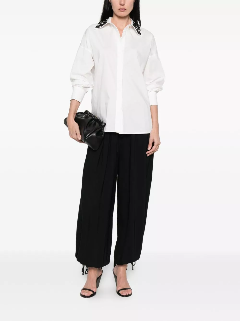 Max Mara Camicia in cotone con colletto stampato, view 2