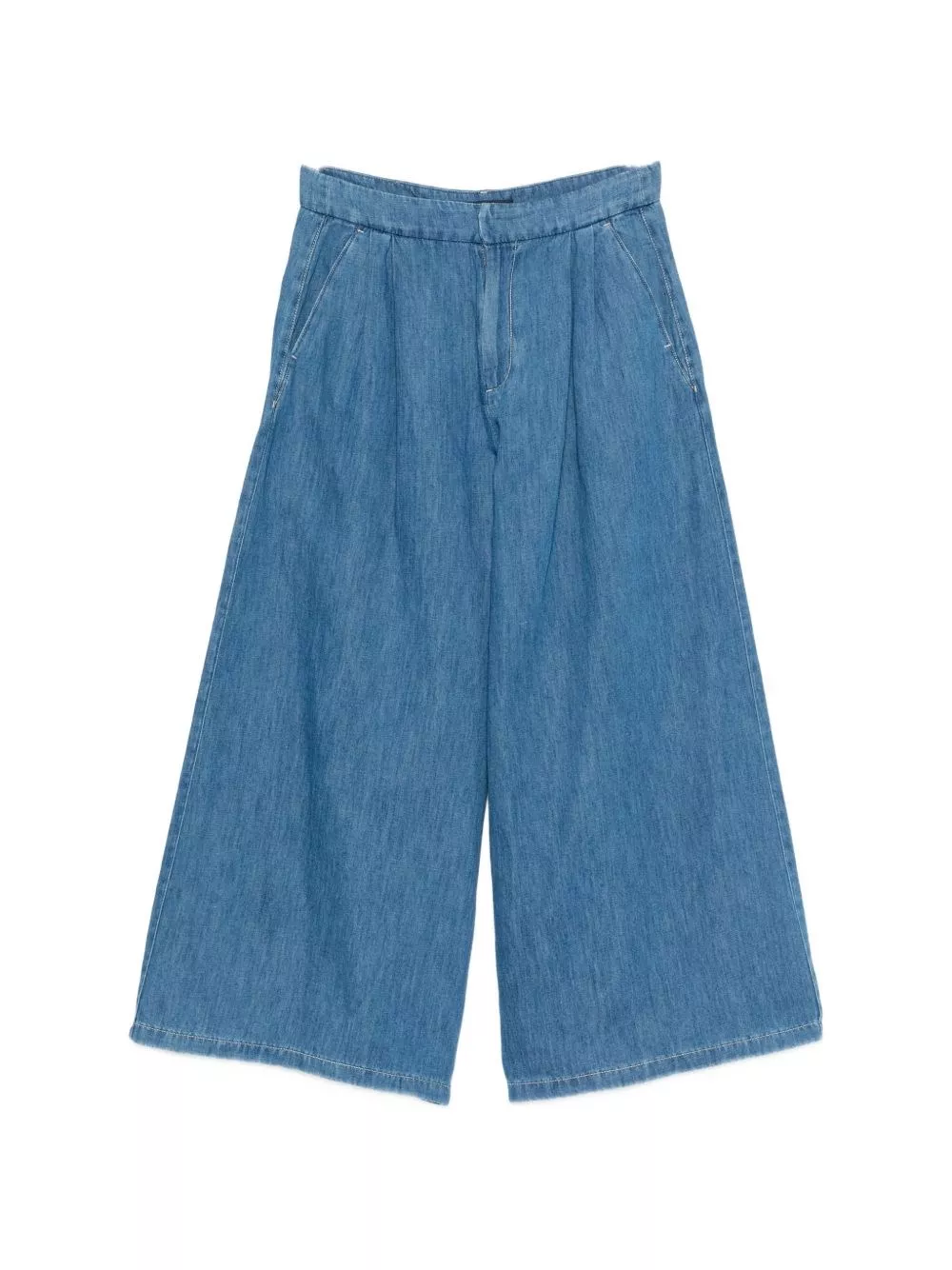 'S Max Mara Jeans a gamba larga in cotone e lino