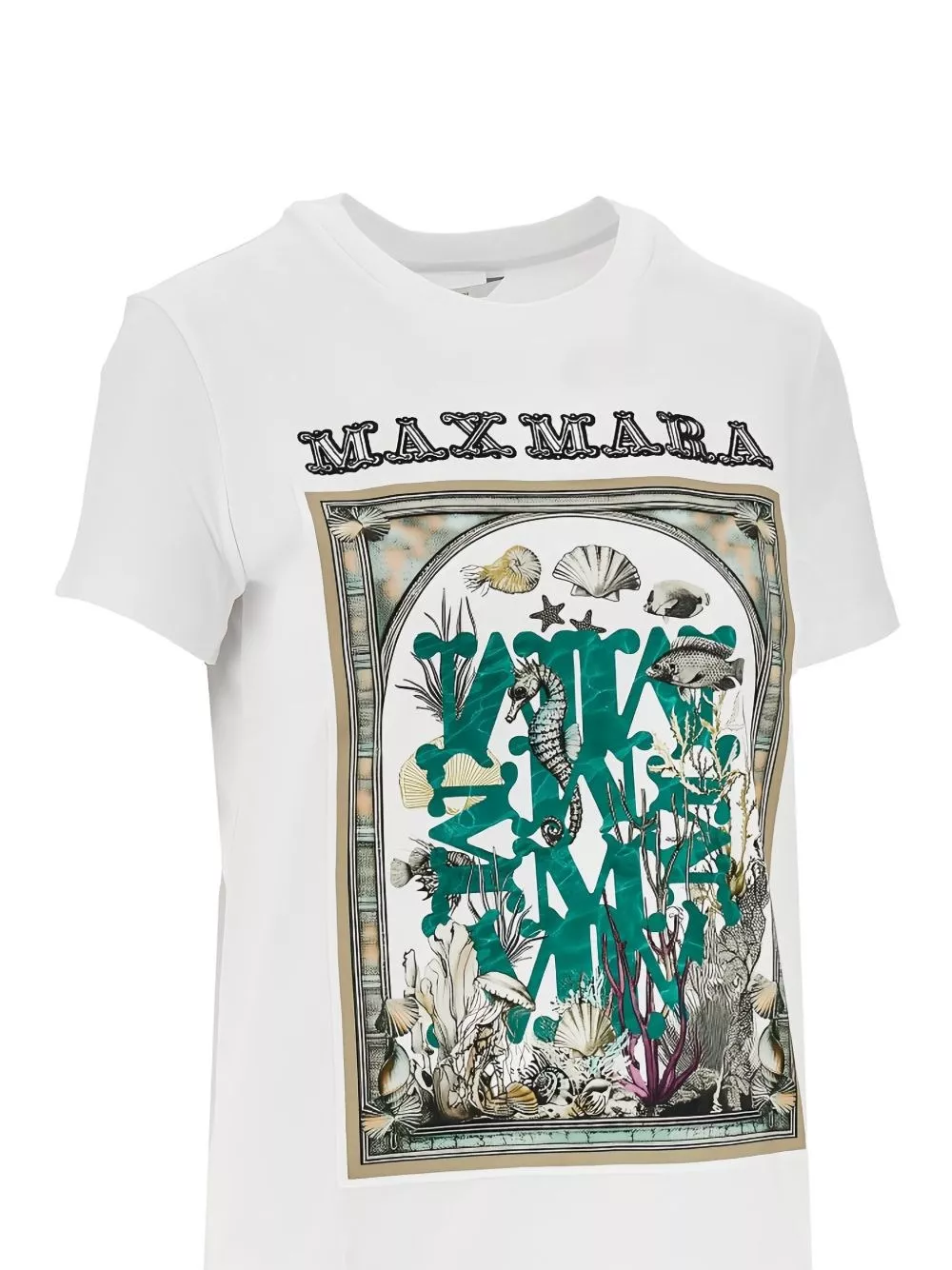 Max Mara T-shirt in cotone stampato, view 2