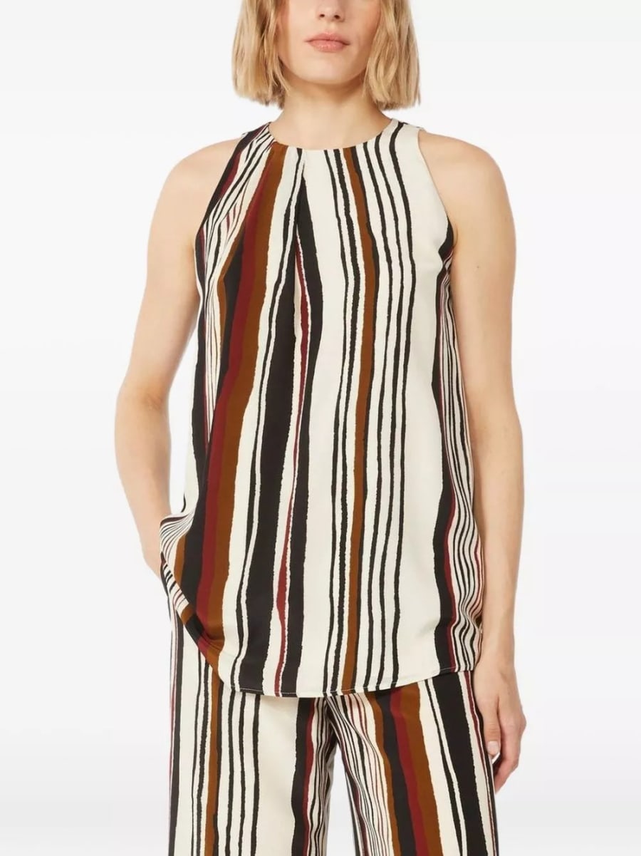 Max Mara Top in seta a righe