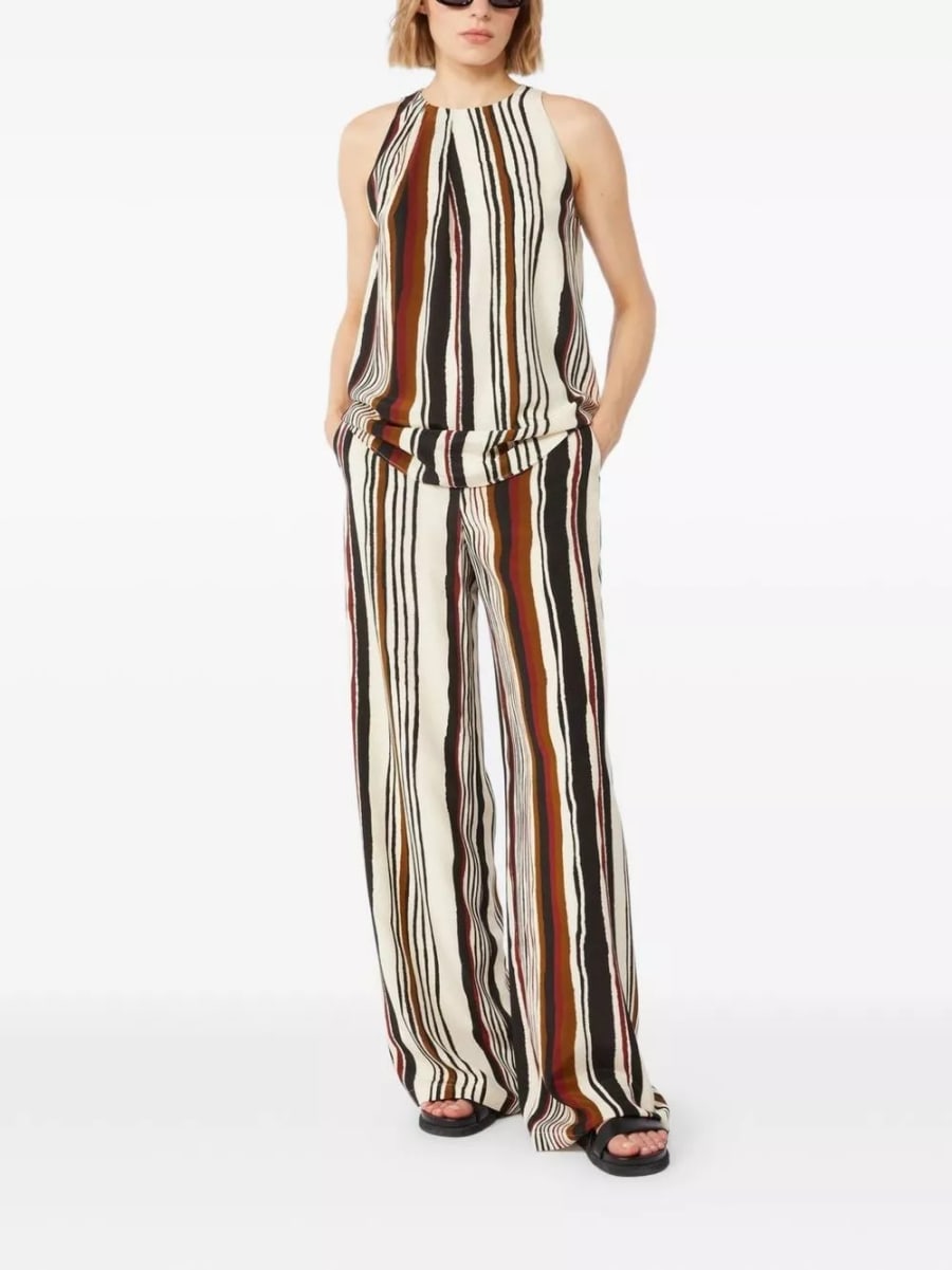 Max Mara Top in seta a righe, view 2