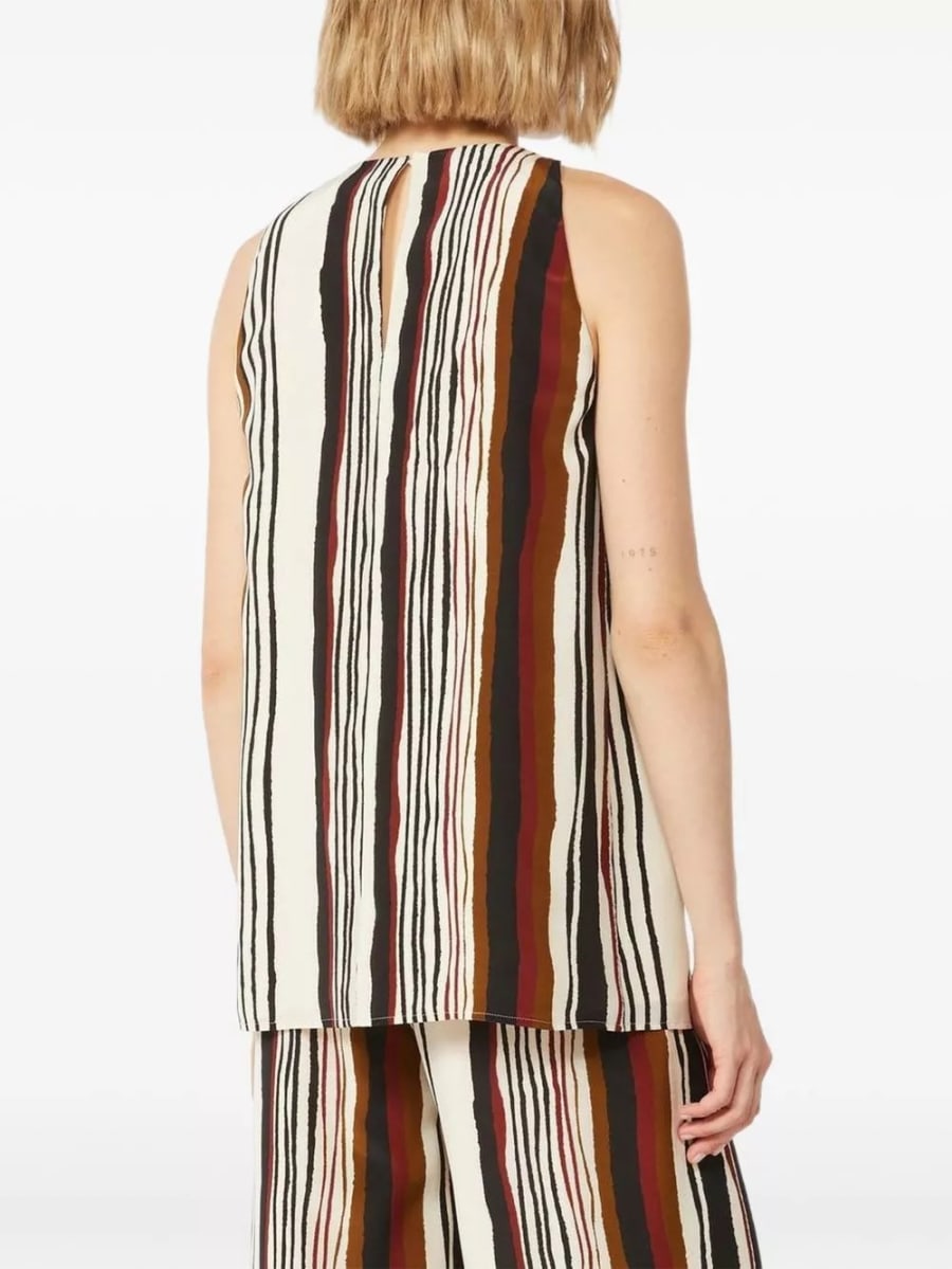 Max Mara Top in seta a righe, view 4