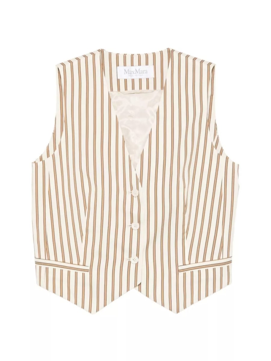Max Mara Gilet a righe in cotone e seta