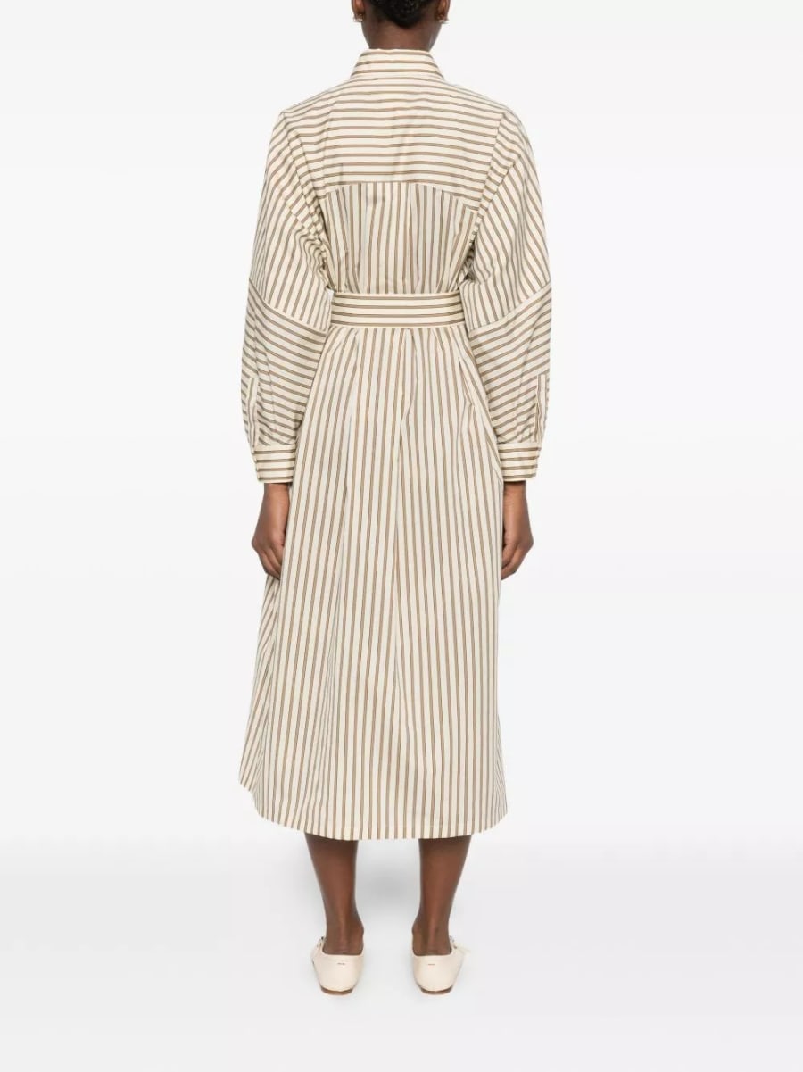 Max Mara Abito in misto seta a righe, view 3