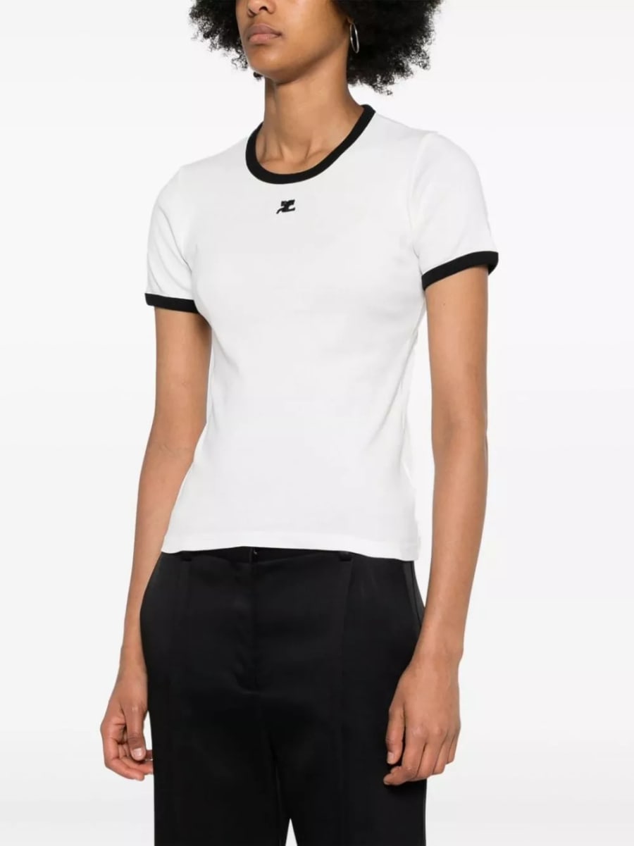 Courrèges T-shirt in cotone, view 3