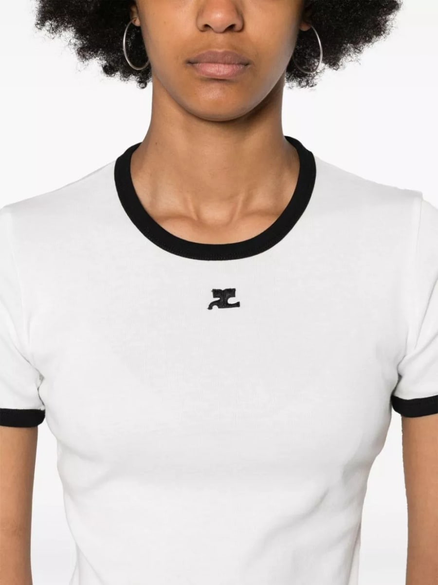 Courrèges T-shirt in cotone, view 4