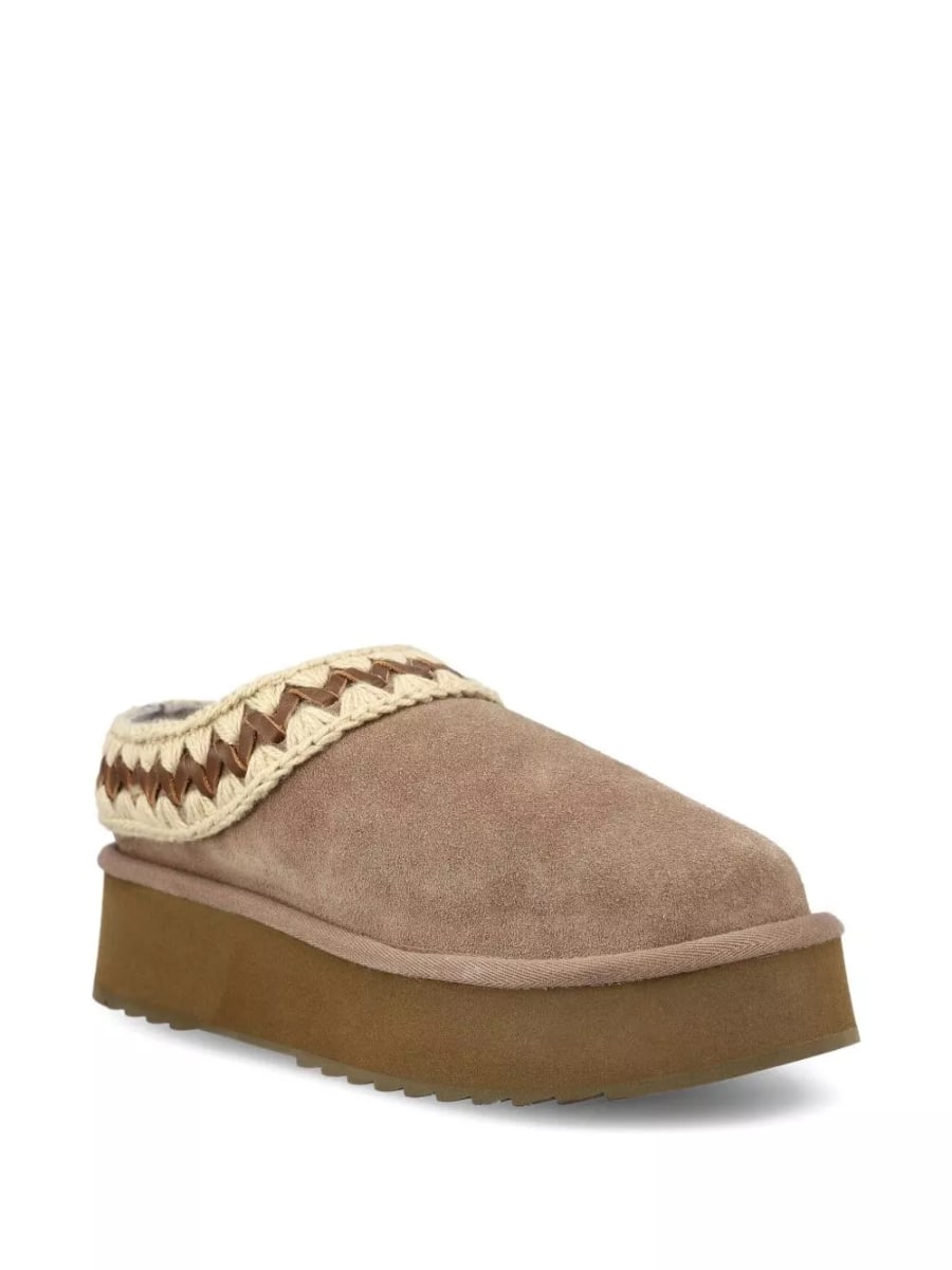 Mou Pantofole in suede con piattaforma, view 2