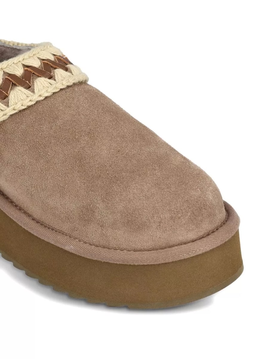 Mou Pantofole in suede con piattaforma, view 4