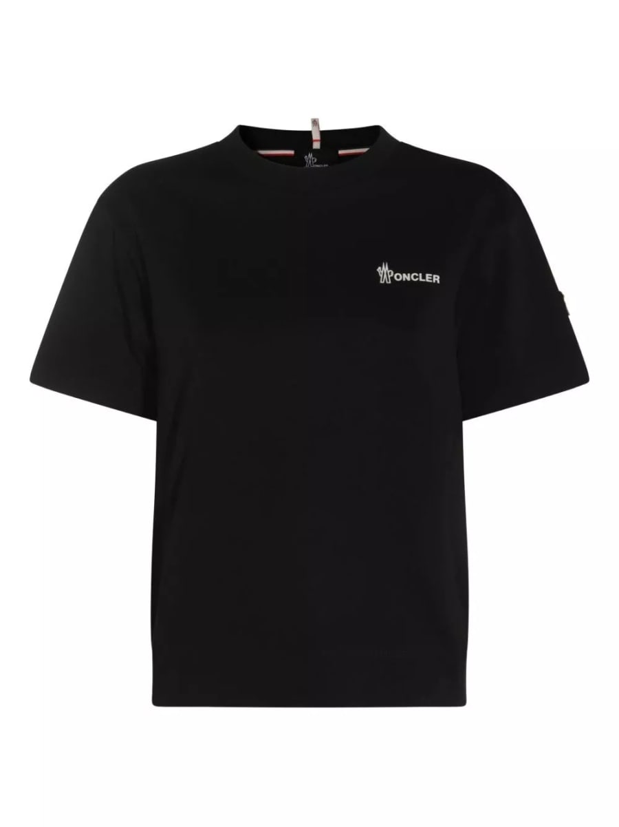 Moncler grenoble T-shirt in cotone con logo, view 3